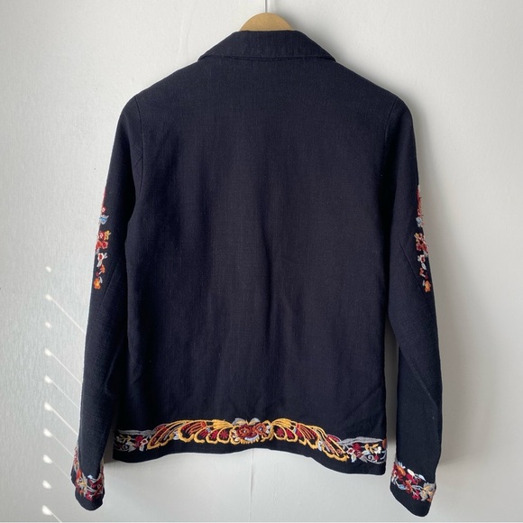 Anthropologie Maeve Embroidered Ellen Blazer Jacket Beaded Floral Print 4 - Picture 7 of 9